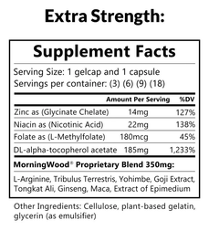 Rocket Man Extra Strength Supplement Facts label
